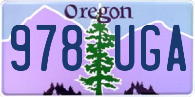 OR license plate 978UGA