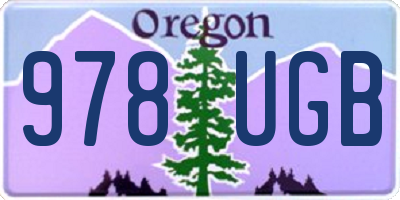 OR license plate 978UGB