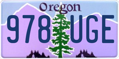 OR license plate 978UGE