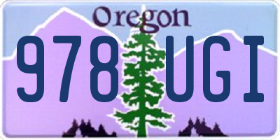 OR license plate 978UGI