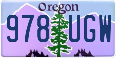 OR license plate 978UGW