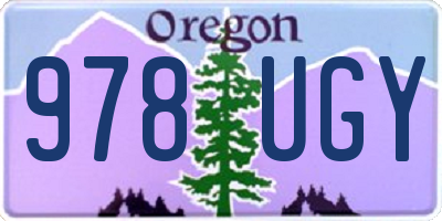 OR license plate 978UGY