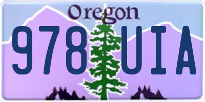 OR license plate 978UIA
