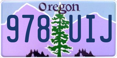 OR license plate 978UIJ