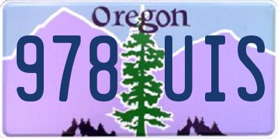 OR license plate 978UIS