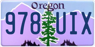 OR license plate 978UIX