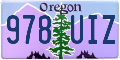 OR license plate 978UIZ