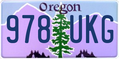 OR license plate 978UKG