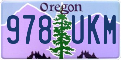 OR license plate 978UKM