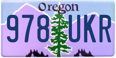 OR license plate 978UKR