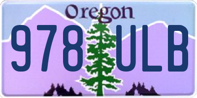 OR license plate 978ULB