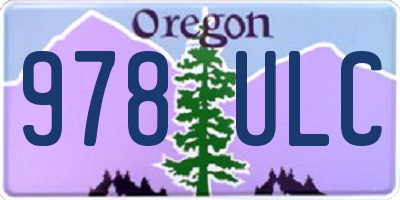 OR license plate 978ULC