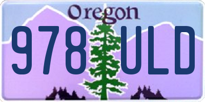 OR license plate 978ULD