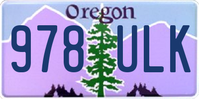 OR license plate 978ULK