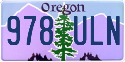 OR license plate 978ULN