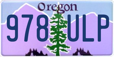 OR license plate 978ULP