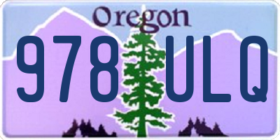 OR license plate 978ULQ