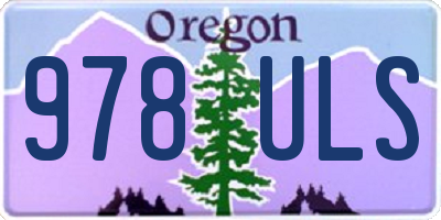 OR license plate 978ULS