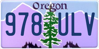 OR license plate 978ULV