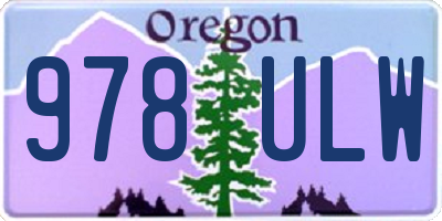 OR license plate 978ULW