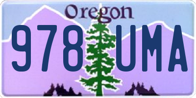 OR license plate 978UMA