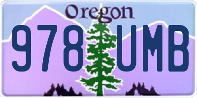 OR license plate 978UMB