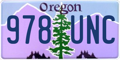OR license plate 978UNC