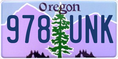 OR license plate 978UNK