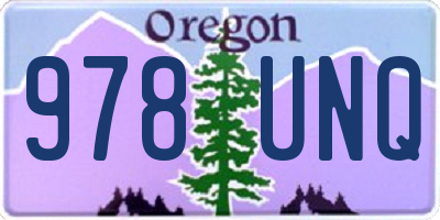 OR license plate 978UNQ