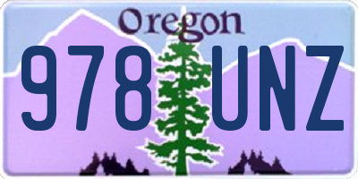 OR license plate 978UNZ