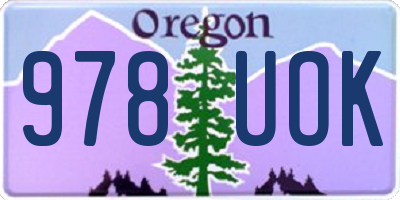 OR license plate 978UOK