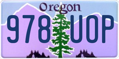 OR license plate 978UOP