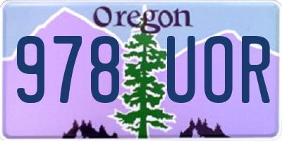 OR license plate 978UOR