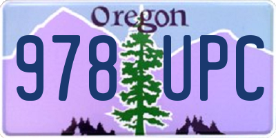 OR license plate 978UPC