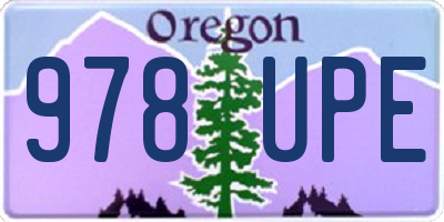 OR license plate 978UPE