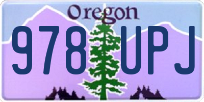 OR license plate 978UPJ