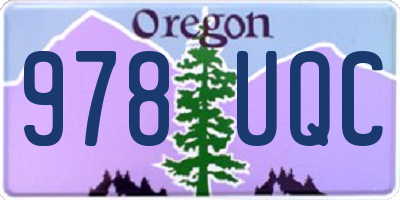 OR license plate 978UQC