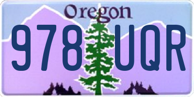 OR license plate 978UQR