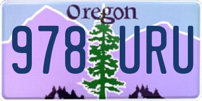 OR license plate 978URU