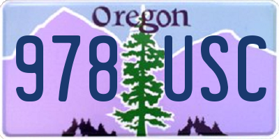 OR license plate 978USC