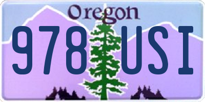 OR license plate 978USI