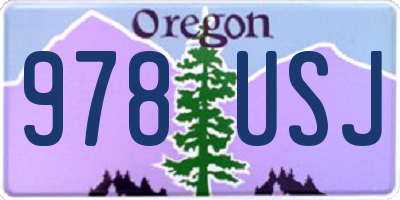 OR license plate 978USJ