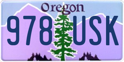 OR license plate 978USK