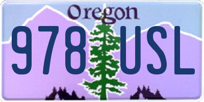 OR license plate 978USL