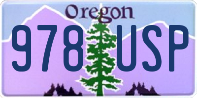 OR license plate 978USP