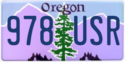 OR license plate 978USR