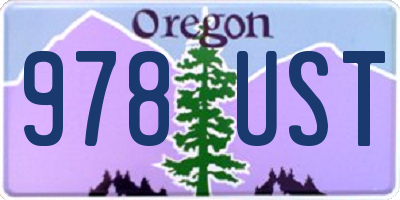 OR license plate 978UST