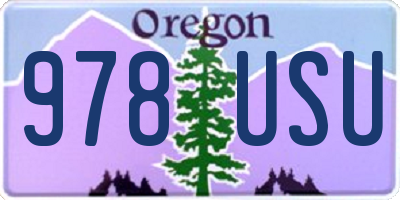 OR license plate 978USU