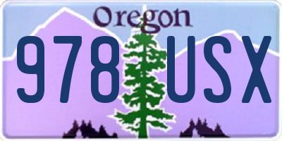 OR license plate 978USX