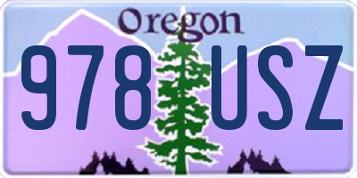 OR license plate 978USZ